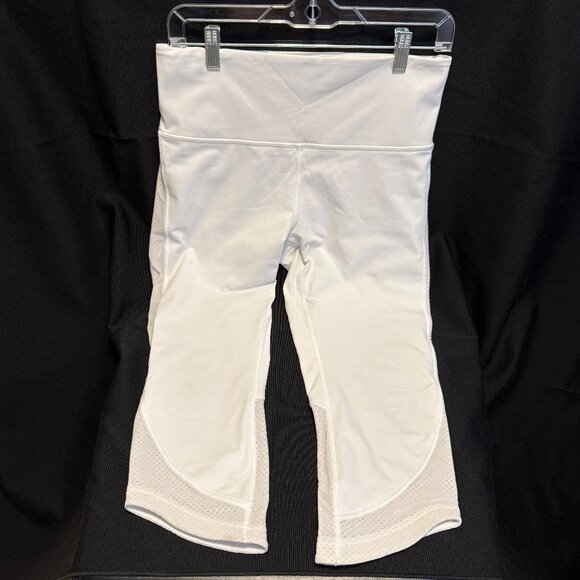 LULULEMON Women's Large White Ready Set Go Crop Mesh Panels - Picture 1 of 11